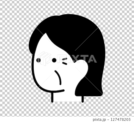 年配の女性のアイコンイラスト ベクター 年配の女性のアイコンイラスト ベクター 127478203