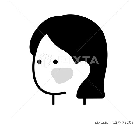 肝斑のある女性のアイコンイラスト ベクター 肝斑のある女性のアイコンイラスト ベクター 127478205