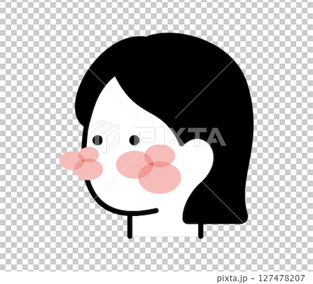 Red-cheeked woman icon illustration vector 127478207