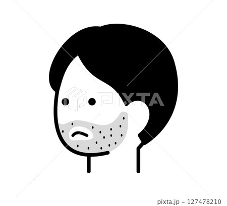 髭の濃い男性のアイコンイラスト　ベクター 127478210