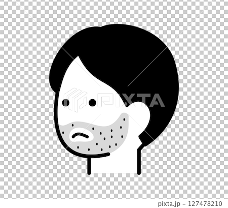 髭の濃い男性のアイコンイラスト　ベクター 127478210