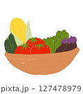 手描き　夏野菜　イラスト 127478979