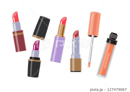 Set of Lipsticks and Liquid Lip Colors 127479067