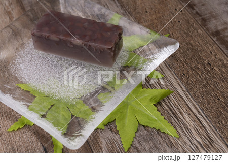 夏の和菓子冷たい水羊羹 青紅葉 夏の和菓子冷たい水羊羹 青紅葉 127479127