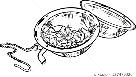 Tea Strainer  Isolated Outline Illustration 127479320