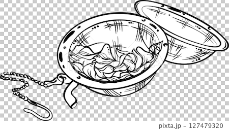 Tea Strainer  Isolated Outline Illustration 127479320