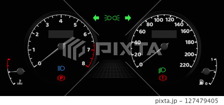 Car dashboard speedometer interface 127479405