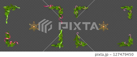 Christmas tree garland corners 127479450