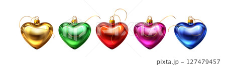 Glossy 3d heart bauble balloon collection 127479457