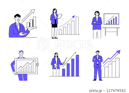 business professionals present growing trends bar charts success progress, corporate office chart business professionals present growing trends bar charts success progress, corporate office chart 127479582