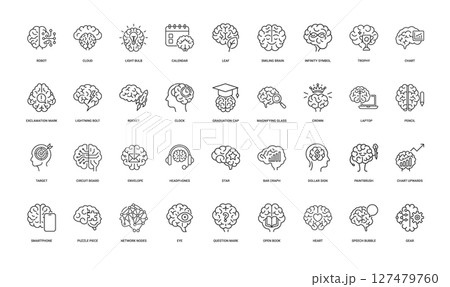 collection brain icons concepts technology creativity emotions 127479760