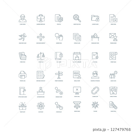 bureaucracy icon set 127479768