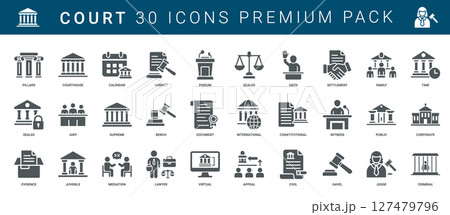 icons court concepts, courthouse verdict jury, Document International Bench Constitutional 127479796