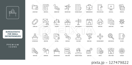 set icons bureaucratic challenges faced by small entrepreneurs 127479822