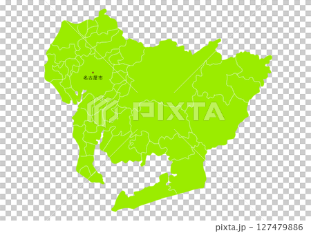 Aichi prefecture administrative division map 127479886