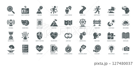 collection symbolic icons lack purpose direction life 127480037