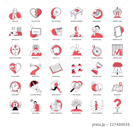 lack of purpose or direction in life conceptual illustrations collection 127480038