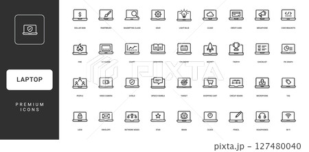 collection laptop icons functions concepts security communication productivity collection laptop icons functions concepts security communication productivity 127480040