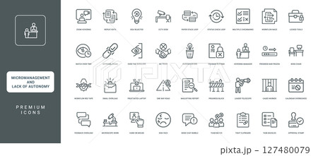 micromanagement lack autonomy work environment collection icons 127480079