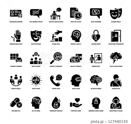 mental health icon set 127480150