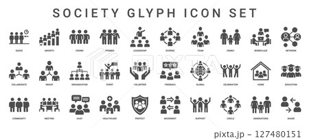 society community human interaction glyph icons 127480151