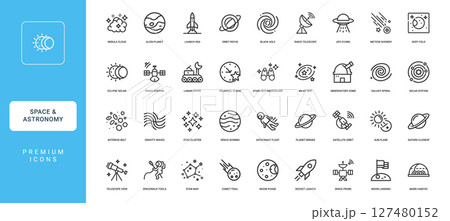 space astronomy icons uniquely celestial collection premium 127480152