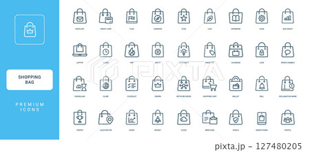 collection shopping bag icons concepts designed for e-commerce retail applications 127480205