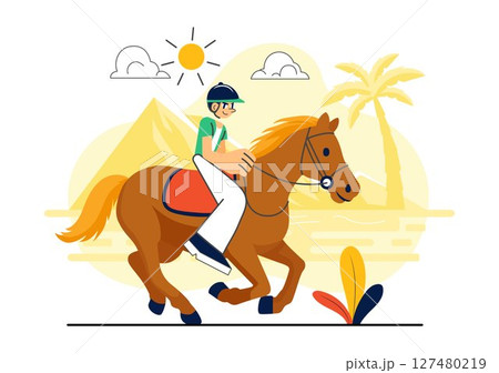 Horse Riding Vector Illustration Featuring...のイラスト素材 [127480219] - PIXTA