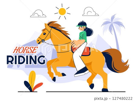 Horse Riding Vector Illustration Featuring...のイラスト素材 [127480222] - PIXTA