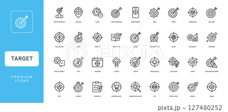 collection target-themed icons concepts like success direction goals 127480252