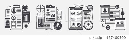 personal data tracking template design concepts, technology online digital internet 127480500