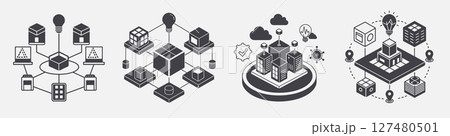 set platform business model design visual components, Crowdsourcing Big Artificial intelligence data Analytics 127480501