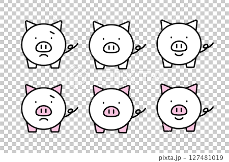 Piggy bank icon set 127481019