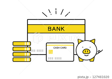 銀行預金をイメージしたイラスト 銀行預金をイメージしたイラスト 127481020