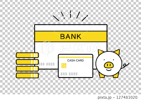 銀行預金をイメージしたイラスト 銀行預金をイメージしたイラスト 127481020