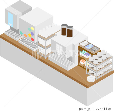アイソメトリックなドリンクバーのイメージ素材 127481156