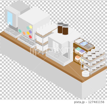 アイソメトリックなドリンクバーのイメージ素材 127481156