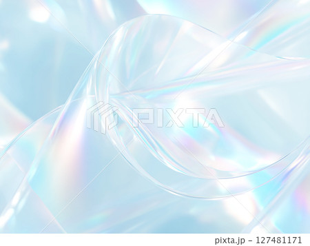 透明感あふれる虹色のアブストラクト背景 127481171