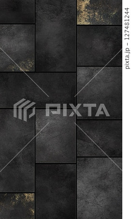 Dark textured rectangular tile pattern with...のイラスト素材 [127481244] - PIXTA