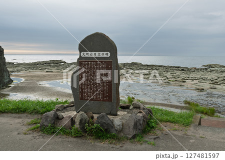 千畳敷海岸に立つ大町桂月文学碑 127481597