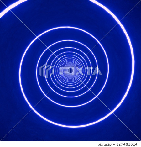 blue lighting with empty tunnel space, 3d rendering sci-fi concept 127481614