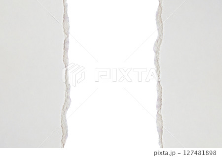 White ripped paper torn edges strips isolated on white background White ripped paper torn edges strips isolated on white background 127481898