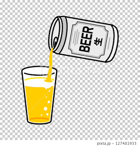 コップに入ったビール 127481933