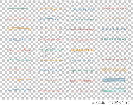 Handwritten lines vector illustration set. Hand drawn, ornamental, doodle 127482156