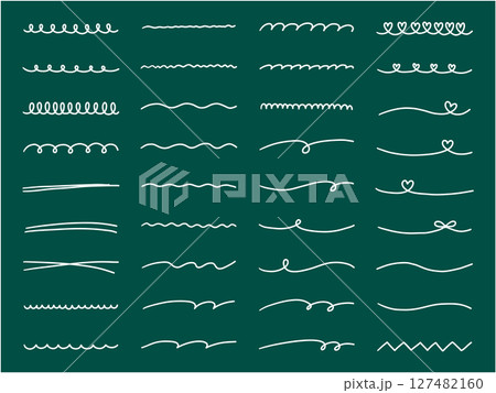 手書き風の線のベクターイラストセット。手描き、飾り、落書き 127482160