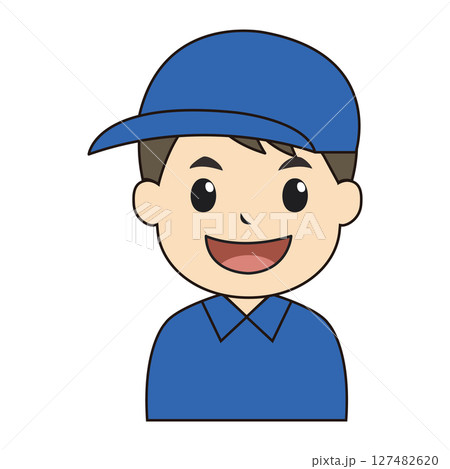 作業服を着た男性のシンプルなイラスト 127482620