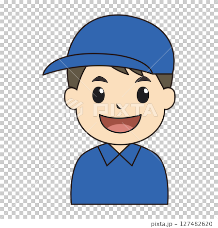 作業服を着た男性のシンプルなイラスト 127482620