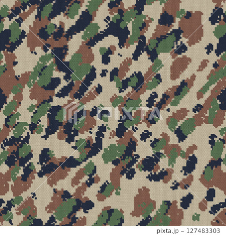 Seamless camouflage fabric texture. Hi-res (8000x8000) texture. 127483303