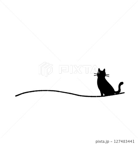 シンプルな猫のシルエットのイラスト 127483441