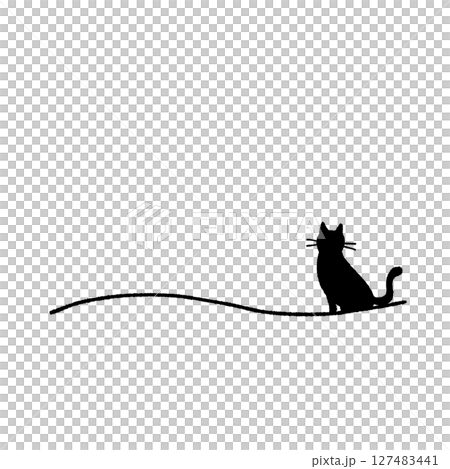 簡單的貓剪影插圖 簡單的貓剪影插圖 127483441